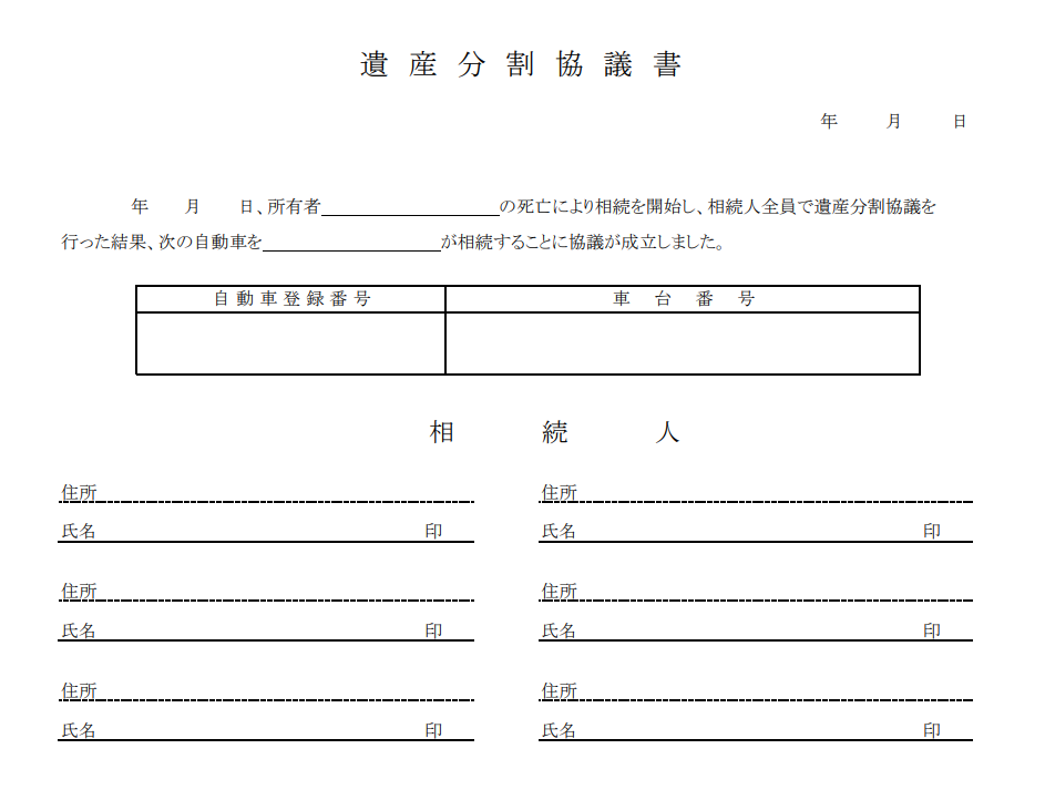 遺産分割協議書