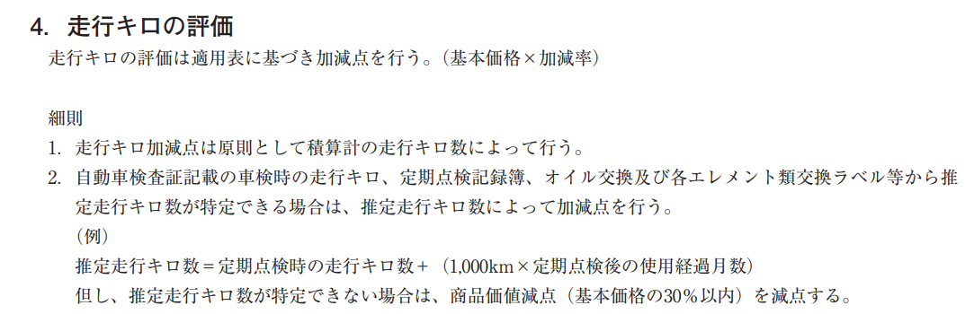 JAAI「中古自動車査定基準及び細則」